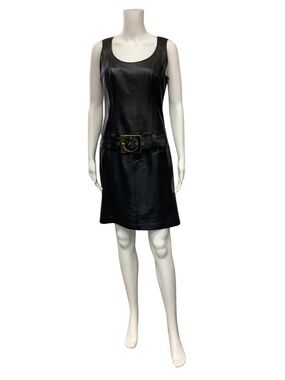Cache Women's Dress Black Leather Sleeveless Size: 6